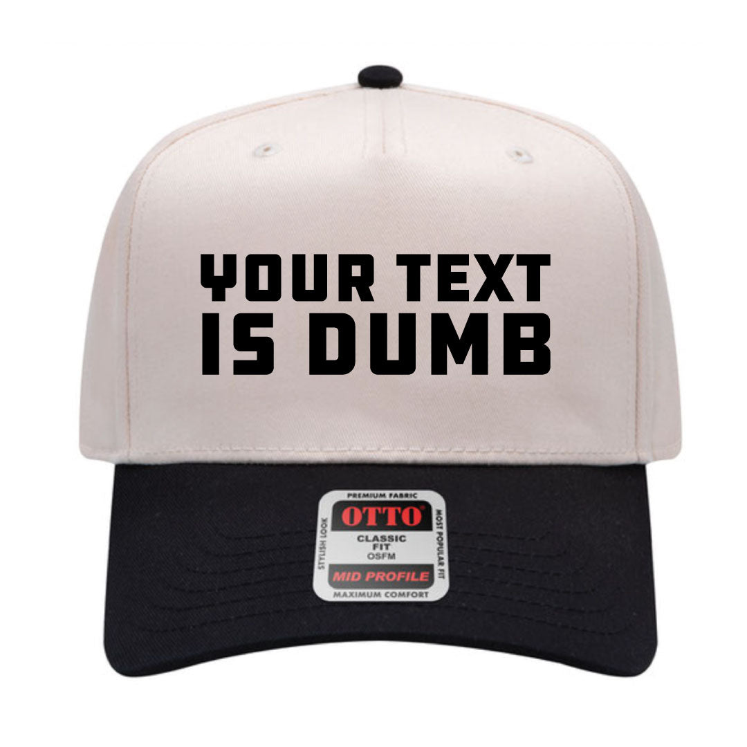 Two Tone 5 Panel Snapback Natural Base