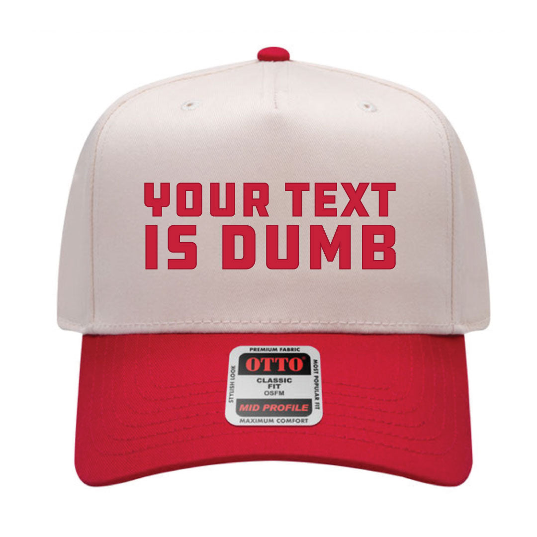 Two Tone 5 Panel Snapback Natural Base